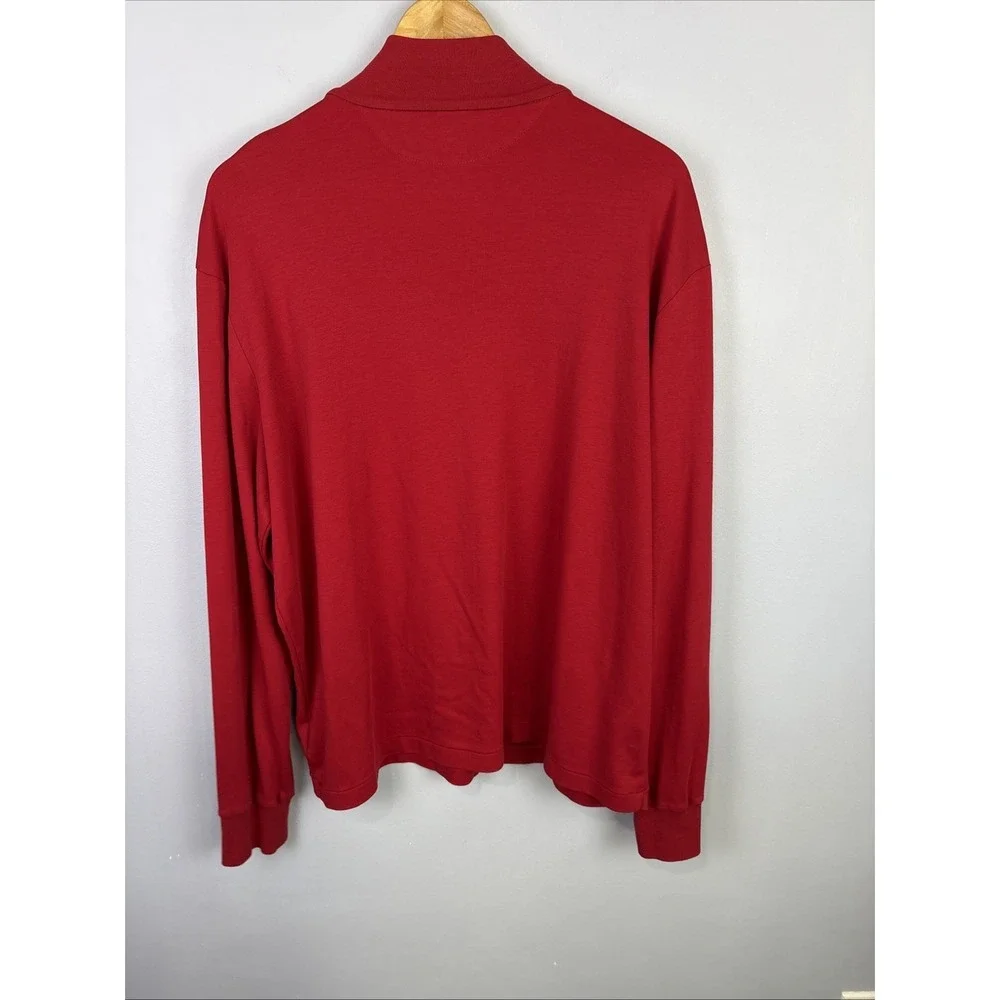 Polo Ralph Lauren Performance Sweater XL Men Red Long Sleeve 1/4 Zip Old‎ Money - Picture 6 of 9